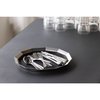 Service Ideas Paneled Tray with Removable Insert, 12 diameter, Stainless Steel, Brushed TRPN1412RIBS
